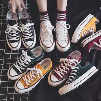 Копия низкой парусиновой обуви, женская летняя обувь Harajuku Street Shooting Retro Student Shoes Douyin Same Trendy Shoes 35 белый