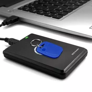 Копир карт контроля доступа Yousheng с USB-подключением, простой в использовании дубликатор карт 250 кГц/125 кГц, зашифрованный декодер карт чёрный