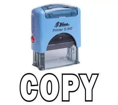 КОПИРОВАТЬ Самоклеящаяся резиновая печать Офисная стационарная изготовленная на заказ блестящая печать Impression Area 14 mm x 38 mm чёрный