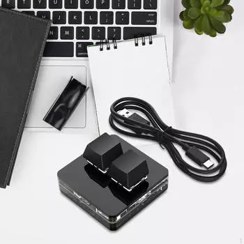 Копировать и вставить 2-клавишную клавиатуру Программирование RGB-клавиш с возможностью горячей замены USB Mini для чёрный