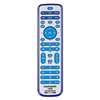 Копировать комбинированный универсальный обучающий пульт дистанционного управления для TV/SAT/DVD/CBL/DVB-T/AUX 3D SMART Chunghop L660 синий