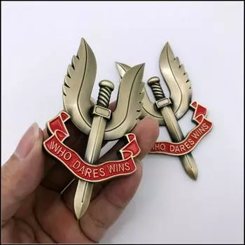 Копировать значок оперативной группы, глава 3D, наклейка на автомобиль, кто осмелится победить, значок летающего крыла и меча, медаль, 3d наклейки на автомобиль бронзовый