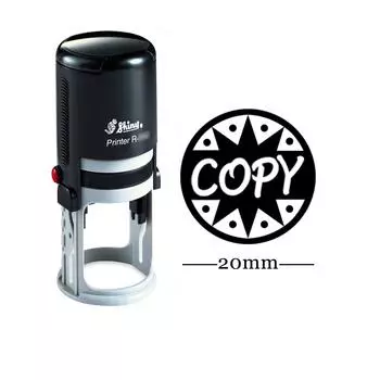 КОПИЯ Круглый самокрасящий офисный стационарный штамп блестящий резиновый 20 мм Impression Area: 20 mm чёрный