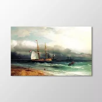 Корабли на берегу, 1857 г. Живопись