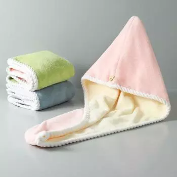 Коралловая бархатная шапочка для сухих волос, супер впитывающая, быстросохнущая шапочка для душа, сухое полотенце для волос, двойной толстый платок для протирания головы, женский 60cm*41cm белый/розовый