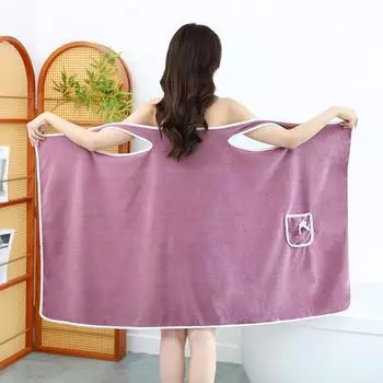 Коралловая бархатная юбка с подшитым банным полотенцем для взрослых, носимое банное полотенце 80*135cm