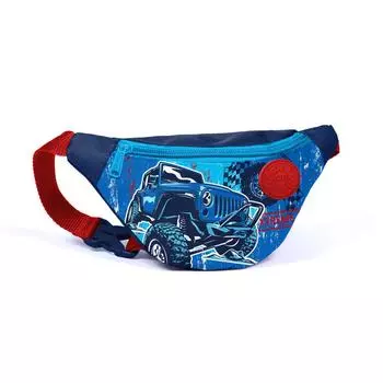 Коралловая высокая детская темно-синяя поясная сумка Jeep Trolley 22640