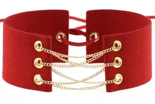 Кораллово-красное колье TU прозрачный