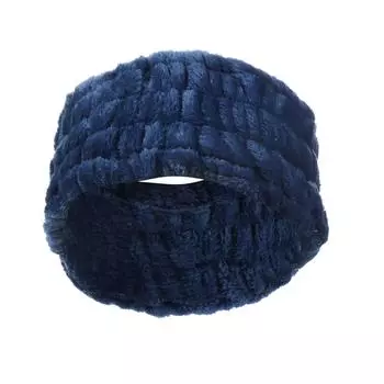 Коралловый флис широкая повязка на голову простая плюшевая повязка на голову милая однотонная повязка на голову для мытья лица женские аксессуары для волос темно-синий