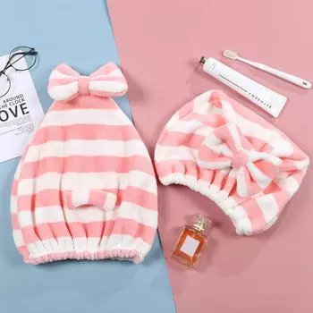 Коралловый флис, сухая шапочка для волос, впитывающее полотенце для волос, хозяйственные принадлежности для девочек-подростков, женщин и женщин E