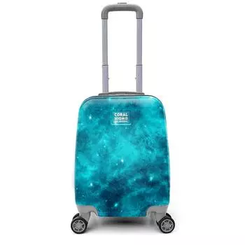 Коралловый мини-чемодан для ручной клади с ярким рисунком (40см) 16768