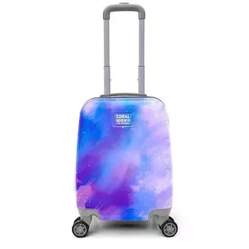 Коралловый мини-чемодан для ручной клади с ярким рисунком (40см) 16769