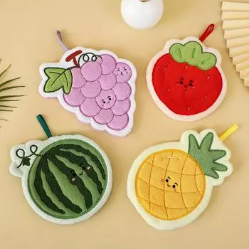 Коралловый вельвет салфетка для рук милая овощной сад салфетка для рук забавная впитывающая быстросохнущая подвесная домашняя кухонная салфетка 22*21