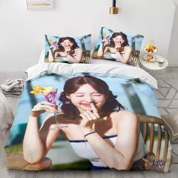 Комплект постельного белья для корейской актрисы Single Twin Full Queen King Size Twice Bed Set Aldult Kid Bedroom Duvetcover Sets 3D Print 036 70x133cm 2pcs