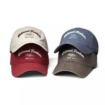 Korean baseball cap women s spring and summer letter embroidery outdoor cap fashion versatile student visor male tide M56-58cm бордовый