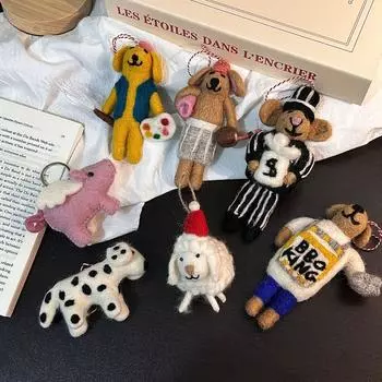 Korean Cute Animal Wool Felt Pendant Keychain Accessory
