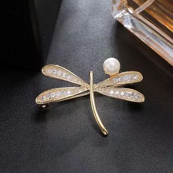 Korean exquisite crystal zircon high-end brooch femininity simple creative suit pin brooch trendy accessories