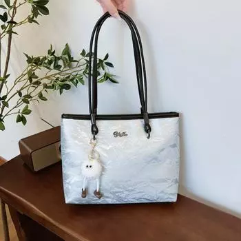 Korean fashion high-end sense large-capacity bag 2024 women s new versatile single shoulder popular commuter tote bag