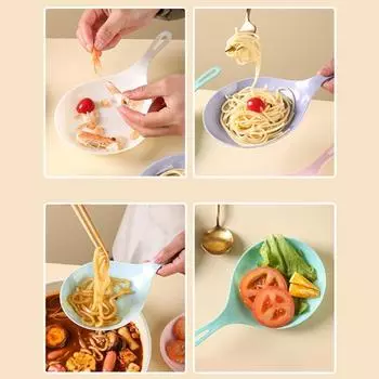 Корейская ручная тарелка белого цвета с ручкой, большая ложка, поднос для картофеля фри, жареной курицы, закуски, фруктов, десерта, торта синий