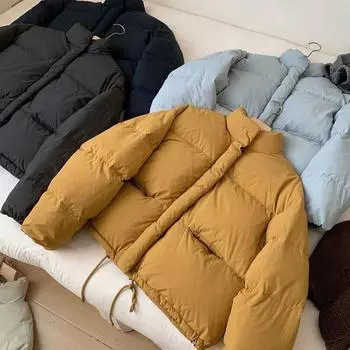 Korean knitted hat short down jacket women s 2024 new sweet thickened cold-resistant small white duck down jacket tide One Size