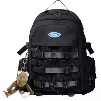 Korean Large Capacity High School Commuting Backpack Casual Outdoor School Excursion [ZESU] Backpack, Women s Rucksack, Rucksack, School, Students, чёрный