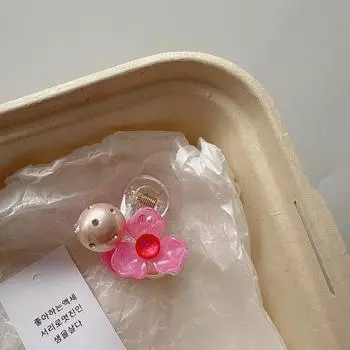 Korean New Arrival Acrylic Flower-Encrusted Diamond Mini Hair Clip, Mini Size, Sweet and Cute for Teenage Girls