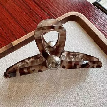 Korean New Style Elegant Leopard Pattern Acrylic Hair Grab, Large Hair Shark Clip Accessories