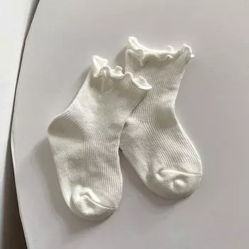 Korean Newborn Baby Socks Spring Autumn Infant Casual Sock Simple Solid Color Comfortable Cotton Kids Princess Socks 0-1 years
