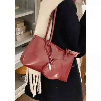 Korean Niche Portable Red Wedding Bag New Trendy Fashion Underarm Bag Large Capacity One-shoulder New Year Tote Bag