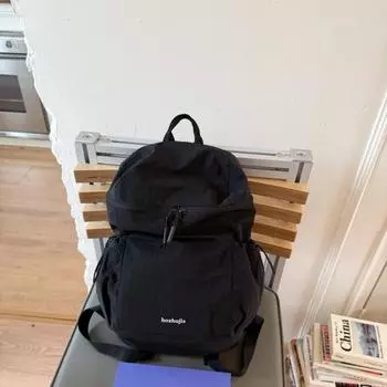 Korean Nylon Shoulder Bags Solid Color Student Schoolbag Simple Lightweight Backpack Teenagers