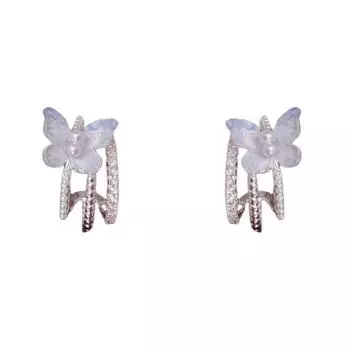 Korean Pearl Earrings Gold Plated Circle Earrings Women Gifts