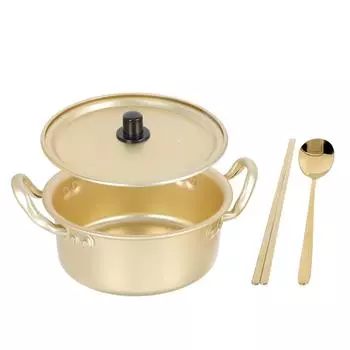 Korean Ramen Pot Cooking Pots Kitchen Cookware for Pan Soup Stockpot Nonstick Frying Gadget Kitchenware Accessories золотистый