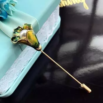 Korean retro fashion magnolia brooch, colorful glaze color-dimming temperament versatile corsage pin, silk scarf buckle with jewelry