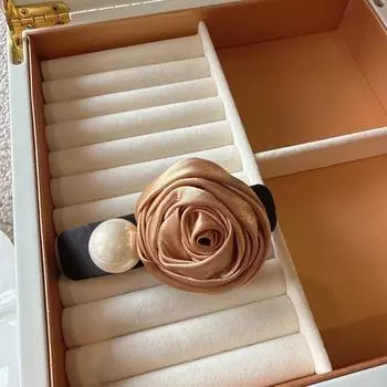 Korean Retro Satin Rose Hairpin for Women, High Quality, Elegant and Exquisite Hair Clip