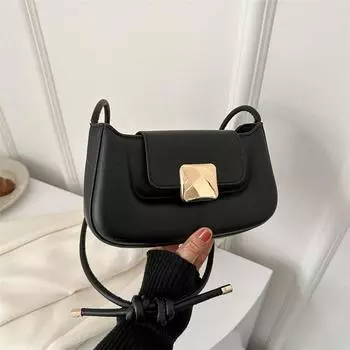 Korean simple and fashionable Xiaoxiangfeng solid color small bag women s 2024 winter new niche single shoulder underarm handbag белый