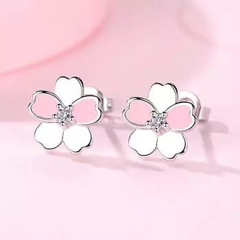 Корейские простые серьги женские романтические свежие сельские цветочные темпераментные серьги-гвоздики