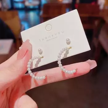 Korean Spring & Summer Pearl Earrings - S925 Silver Needle for Women A340