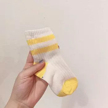 Korean Stripe Baby Socks Spring Autumn Infant Boys Girls Short Sock Soft Cotton Breathable Kids School Sports Socks 0-2 years
