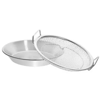 Korean-style Barbecue Pan Drain Snack Containers Fried Foods Plate Dish Baking Tray 19X19X3.5CM