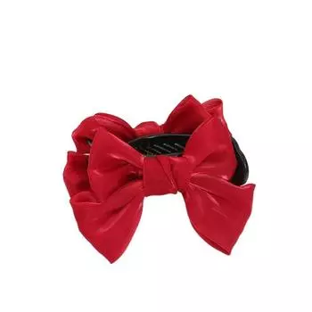 Korean Style Bow Hair Clip Crab Clip Ponytail Holder Creative Bow Hair Claw Daily красный