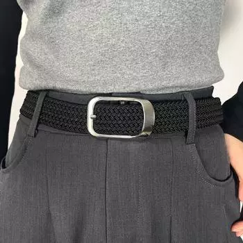 Korean Style Braided Waistbelt Buckle Men Women Belt Fashion Canvas Waist Belt For Jeans