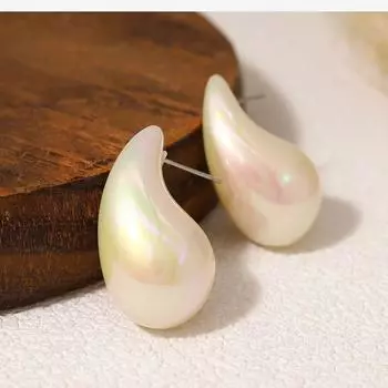 Korean Style Chubby Stud Earrings Geometric Pearls Earring Minority Water Drop Ear Stud Women S