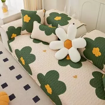 Korean Style Cotton Sofa Cushion Non Slip Sofa Cover Four Seasons Sofa Towel for Living Room Washable Couch Protecor 70x70