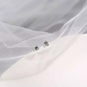 Korean-Style Fashionable Sterling Silver Graceful Hypoallergenic Female Stud Earrings Silvery white