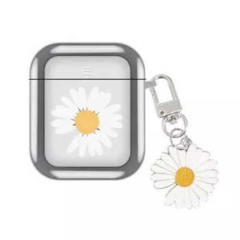 Korean Style Ins Daisy for Airpods4 Generation Protective Cover Second Generation 3 Generation Pro2 Apple Bluetooth Earbuds Case Niche Style Airpods 3 Generation Electroplated Daisy + pendant