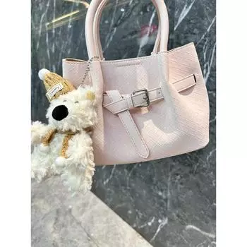 Korean Style Niche Style Sweet Young Adult Handbags 2025 New Arrival Fancy Vegetable Basket Woven Bag Shoulder Messenger Bag Pink