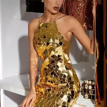 Korean Style Sleeveless Slip Dress Sleeveless Slip Short Evening Halter Dress Dance s белый