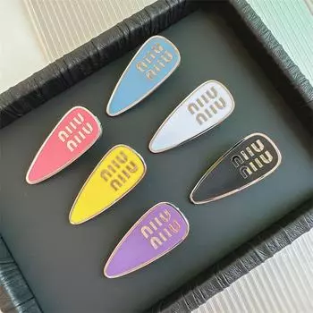 Korean Style Solid Color Bangs Clip with Letter Design