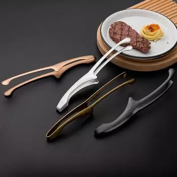 Korean Style Stainless Steel Pointed Barbecue Meat Clip Food Clip Baked Bread Clip Hotel Restaurant Steak Clip