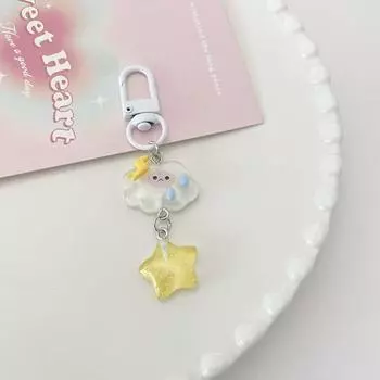 Korean Style Starry Clouds Keychain Star Cute Woman